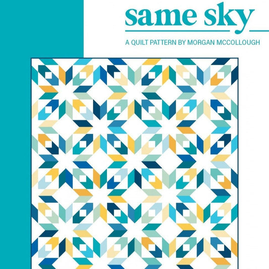 Same Sky Quilt Pattern, Modernly Morgan MM-018, Fat Quarter FQ Scrap Friendly Star Baby Throw Bed Quilt Pattern, Morgan McCollough