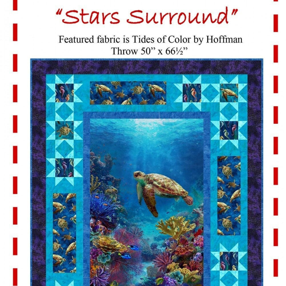 Stars Surround Quilt Pattern, The Fabric Addict SS23, Yardage Panel Friendly, Star Panel Frame Throw Quilt Pattern, Karen Schindler Bialik