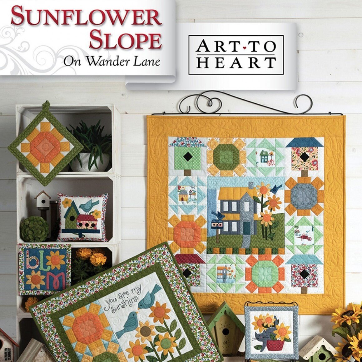 Sunflower Slope On Wander Lane Quilt Pattern Projects Book 8, Art to Heart ATH175P