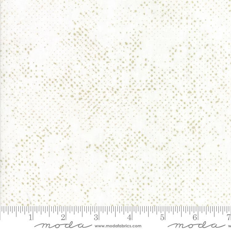 Spotted - Metallic White Gold Fabric, Moda 1660 124M, Zen Chic White Gold Tonal Texture Blender Background Fabric, By the Yard