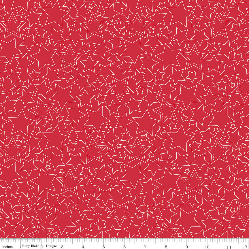 Sweet Freedom 5" Stacker, Riley Blake 5-14410-42, Red White Blue Patriotic Floral 5-Inch Precut Fabric Squares, Beverly McCullough