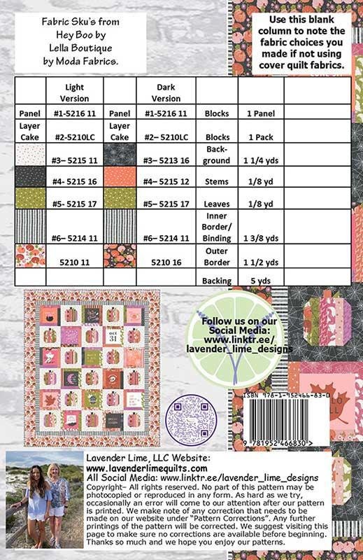 Layer Cake Pumpkins Quilt Pattern, Designs by Lavender Lime DLL216, Layer Cake Panel Friendly Halloween Pumpkin Throw Quilt Pattern