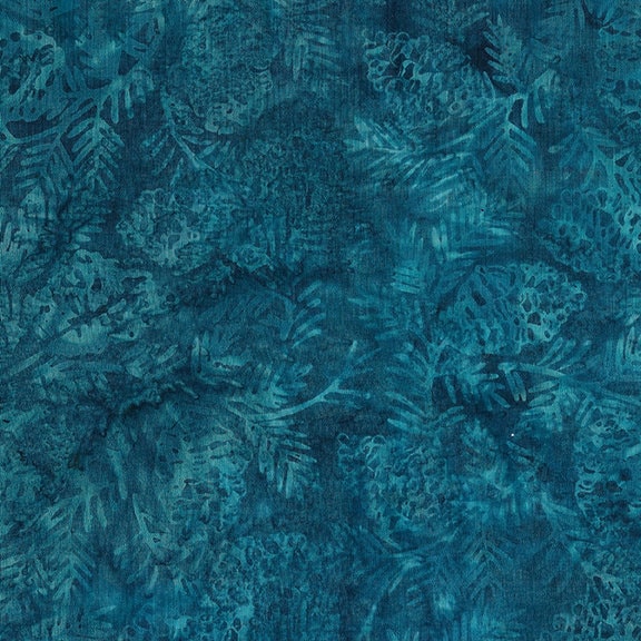 Oasis Strip Pack, Island Batik, Batik Jelly Roll, 2.5" Precut Fabric Strips, Teal Beige Blue Brown Trees Leaves Batik Fabric Strips