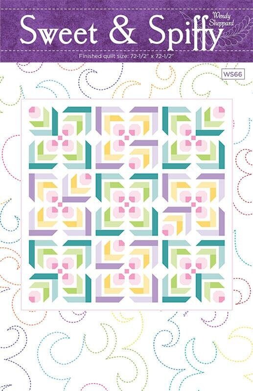 Sweet and Spiffy Quilt Pattern, Wendy Sheppard WS66, Yardage Friendly Square Throw Quilt Pattern