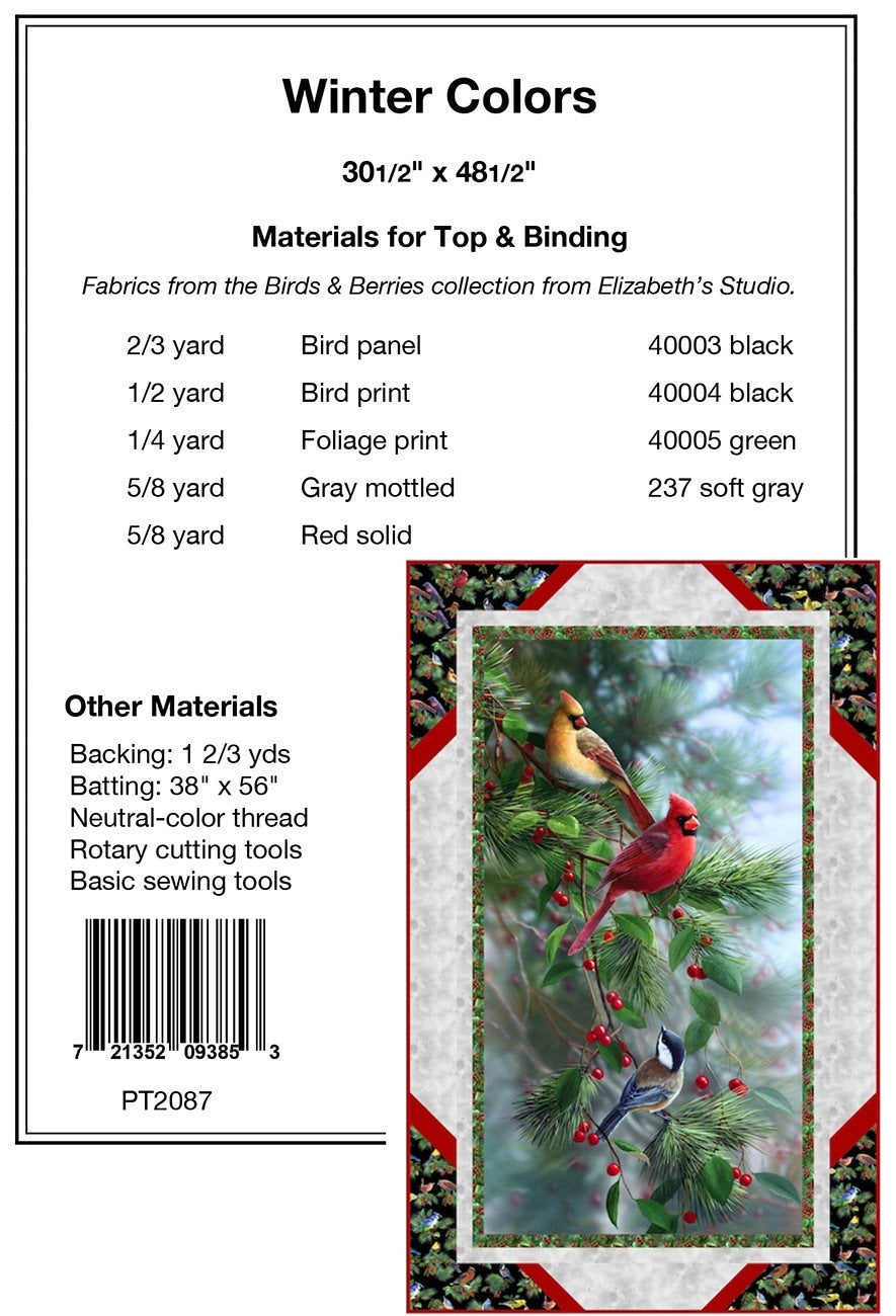 Winter Colors Panel Frame Quilt Pattern, Pine Tree Country Quilts PT2087, Fabric Panel Friendly, Panel Frame Pattern, Gift Quilt Pattern