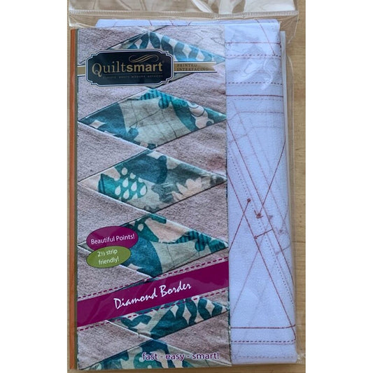 Quiltsmart Diamond Border Smart Ease Fun Pack, QS 10007, Printed Fusible Interfacing, Foundation Piecing