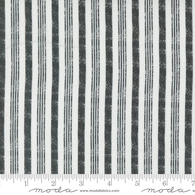 Hey Boo - Ghost Midnight Halloween Stripe Fabric, Moda 5214 11, Black White Striped Halloween Fabric, Lella Boutique, By the Yard