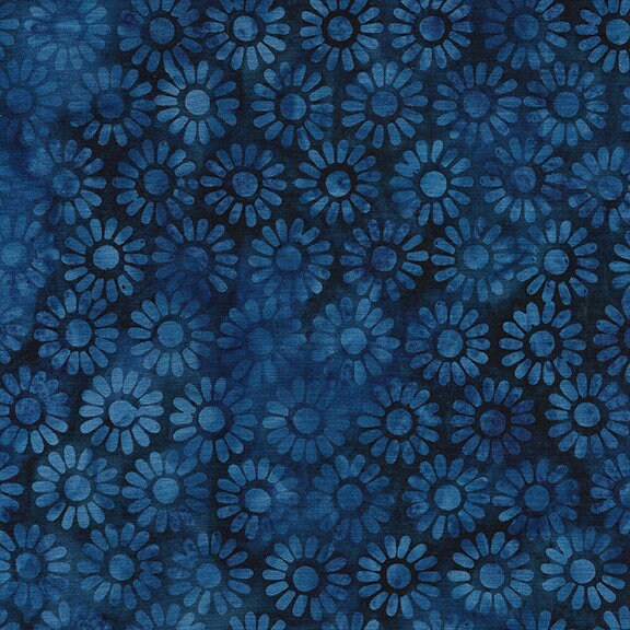 Twilight Strip Pack, Island Batik, Batik Jelly Roll, 2.5" Precut Fabric Strips, Gold Blue Floral Batik Fabric Strips