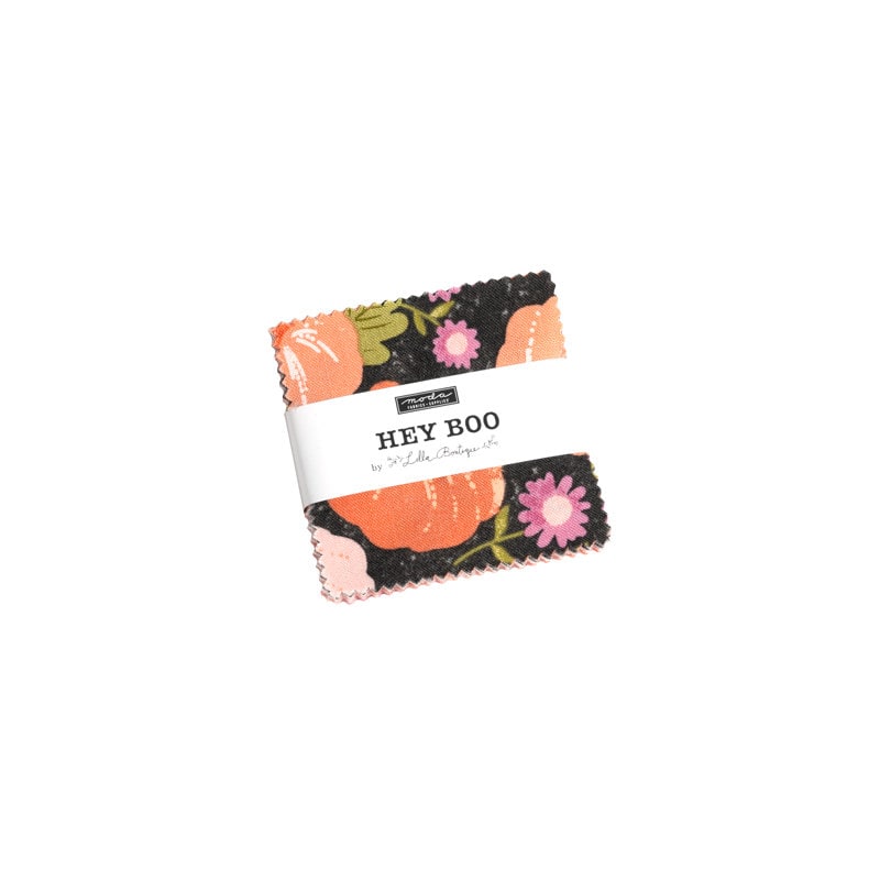 Hey Boo Mini Charm Pack, Moda 5210MC, Lella Boutique 2.5" Precut Halloween Quilt Fabric Squares