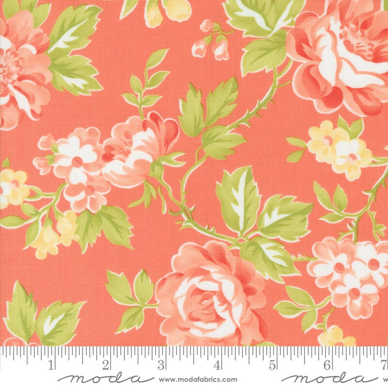 Jelly and Jam Dessert Roll, Moda 20490DR, 5" Precut Summer Floral Quilting Fabric Strips, Fig Tree Quilts