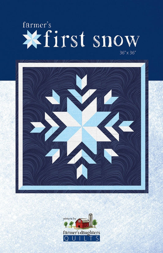 Farmer's First Snow Quilt Pattern, Farmer's Daughters Quilts FDQ-FIRSTSNOW, Yardage Friendly Lap Table Topper Wall Quilt Pattern
