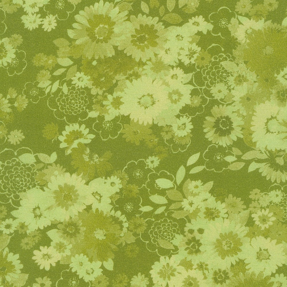 Cascading Flowers Charm Squares, Robert Kaufman CHS-1236-42, 5" Precut Orange Yellow Green Black Floral Fabric Squares, Debbie Beaves