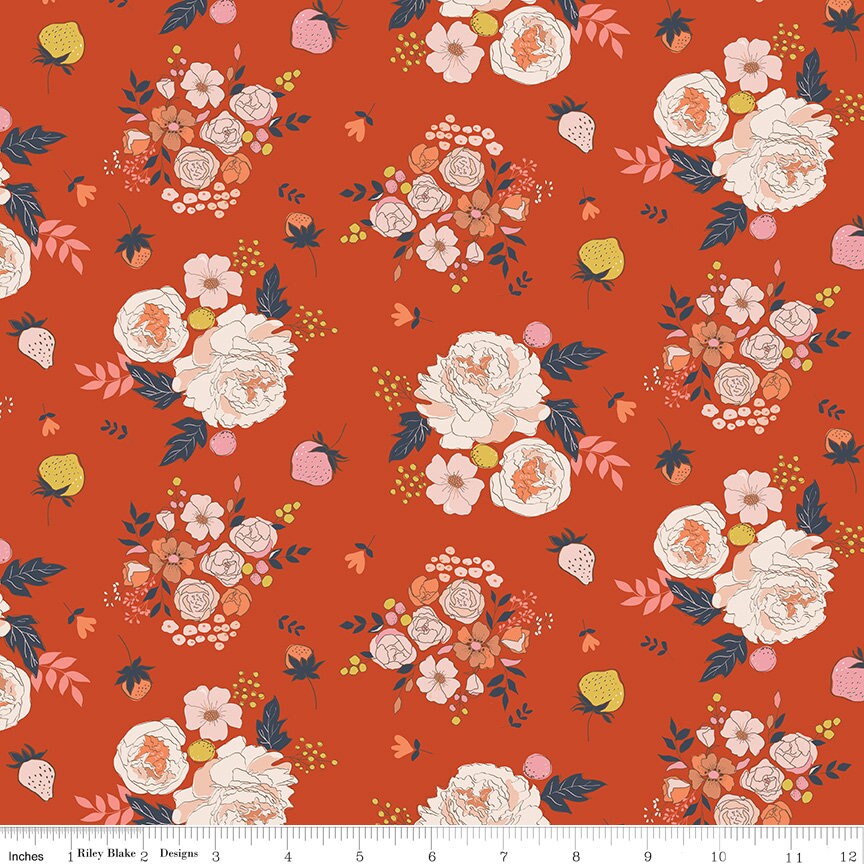 BloomBerry 5" Stacker, Riley Blake 5-14600-42, Precut Floral Quilt Fabric Squares, Minki Kim