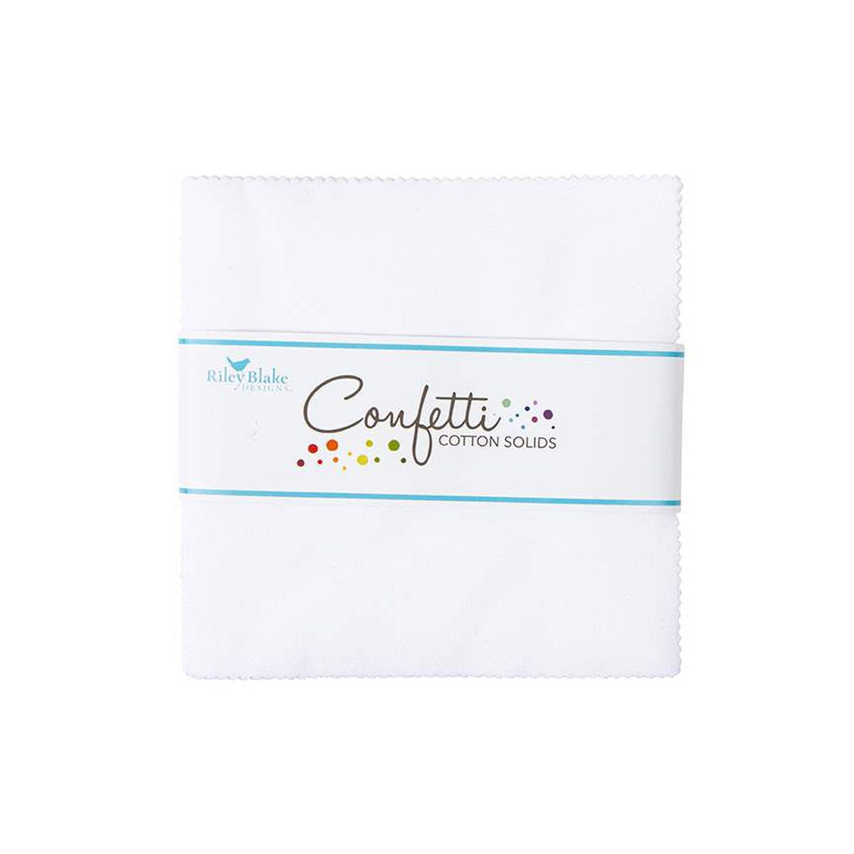Confetti Cottons Riley White 5" Stacker, Riley Blake 5-120-RWHITE-42, 5" Precut Solid White Fabric Squares