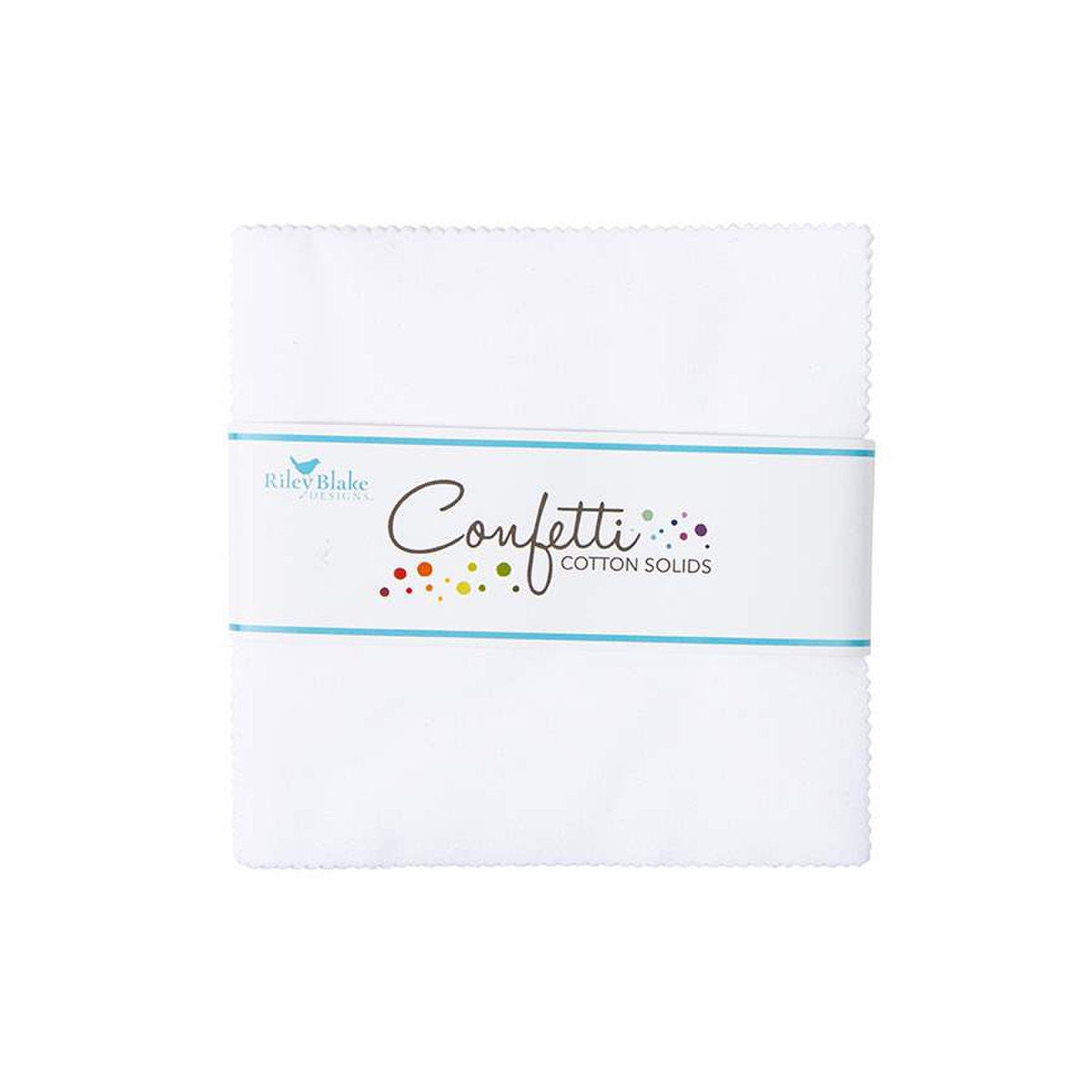 Confetti Cottons Bright White 5" Stacker, Riley Blake 5-120-BWHITE-42, 5" Precut Solid Bright White Cotton Fabric Squares