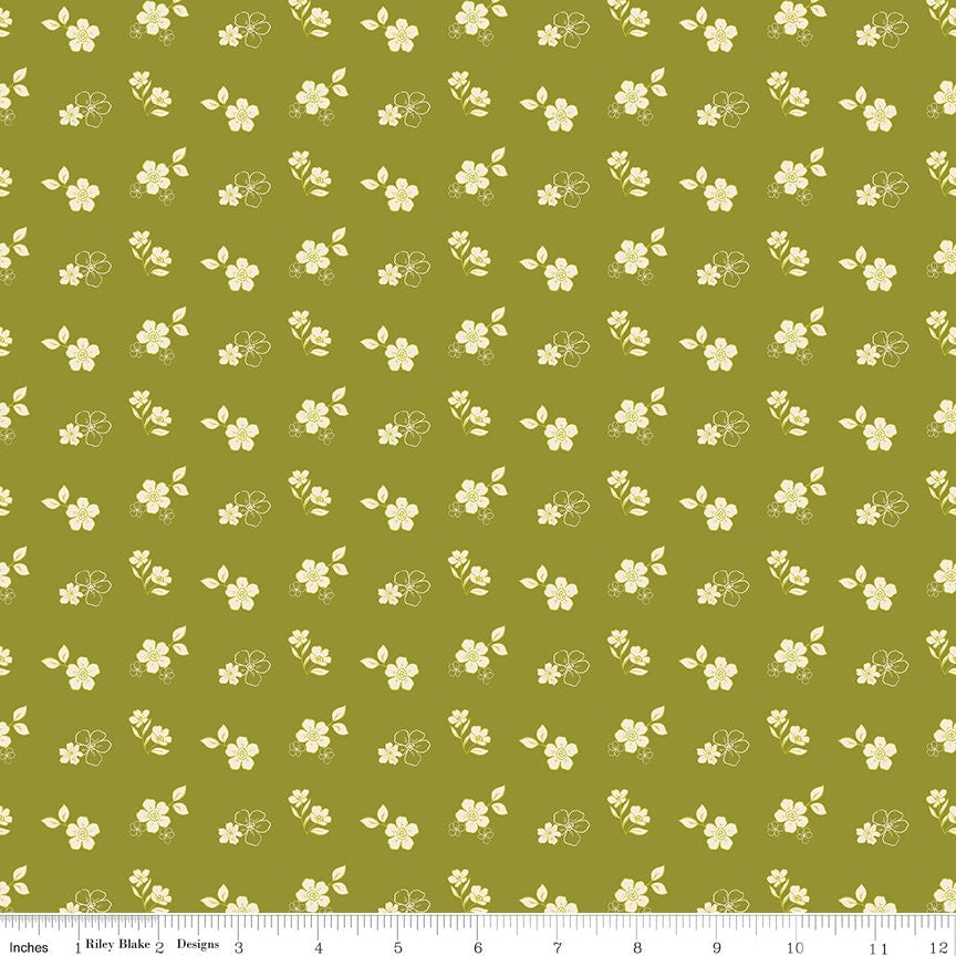 Feed My Soul Rolie Polie, Riley Blake RP-14550-40, 2.5" Precut Green Blue Red Floral Fabric Strips, Sandy Gervais