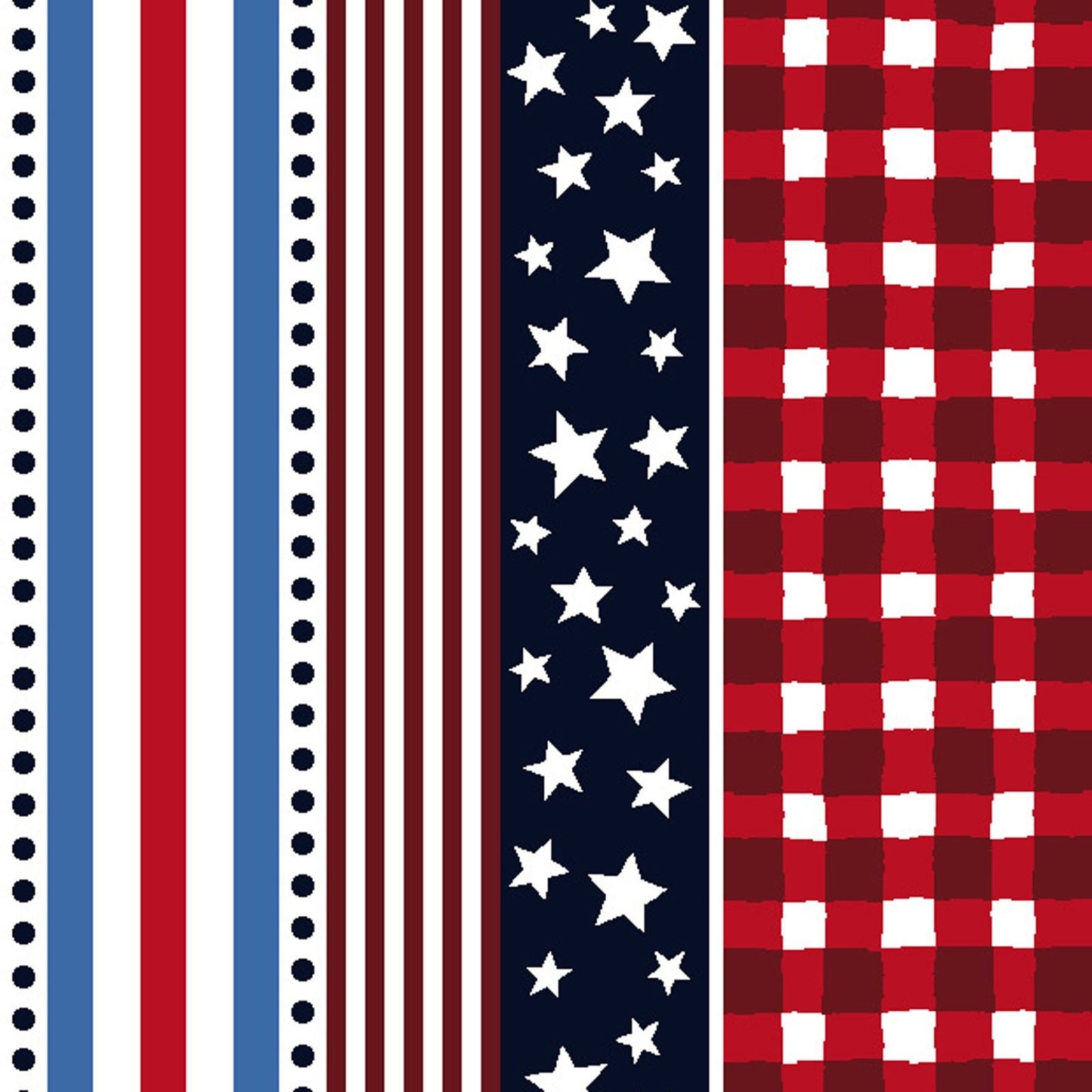 REMNANT 35" of Star Spangled - Forever Stripe Fabric, Freckle and Lollie FLOFLSS-D66-R, Patriotic Stripes Red White Blue Cotton Fabric
