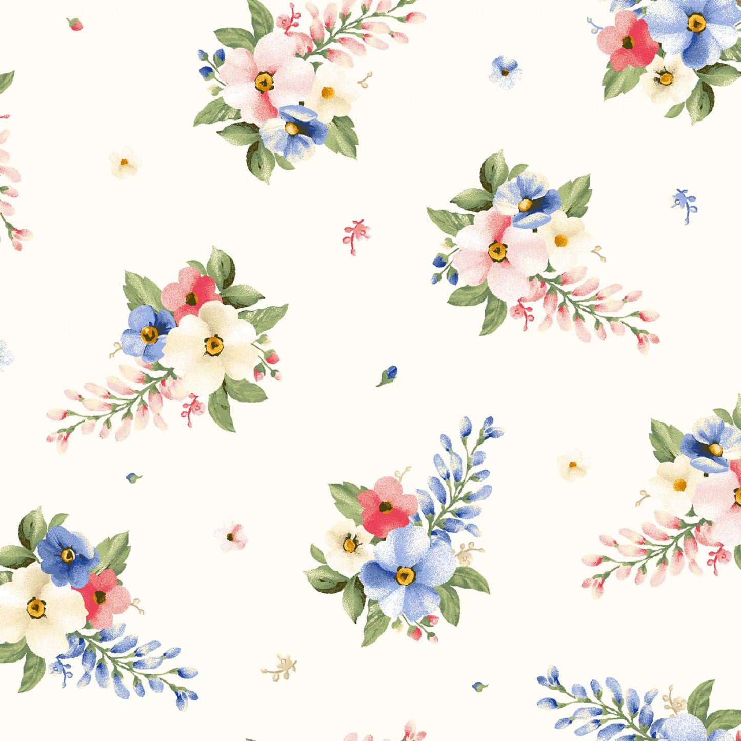 Windflower 5" Charm Pack, Maywood Studio CP-MASWIFL, 5" Precut Pink Blue Green Floral Charm Pack Fabric Squares