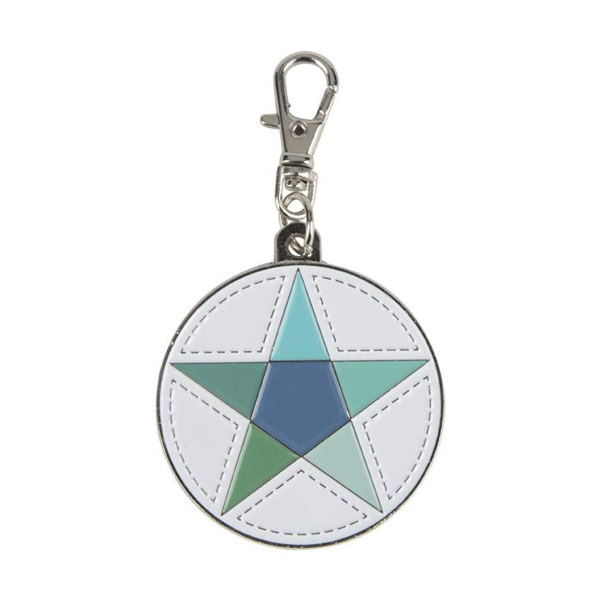 Happy Charms - Farmhouse Star Zipper Pull Keychain Charm, Riley Blake ST-25441, Sewing Quilting Notions, Quilting Star Enamel Charm Pull