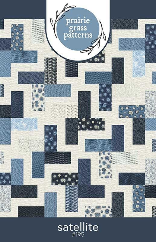 Satellite Quilt Pattern, Prairie Grass Patterns PGP195, 10" Squares Layer Cake Friendly Square Throw Bed Quilt Pattern