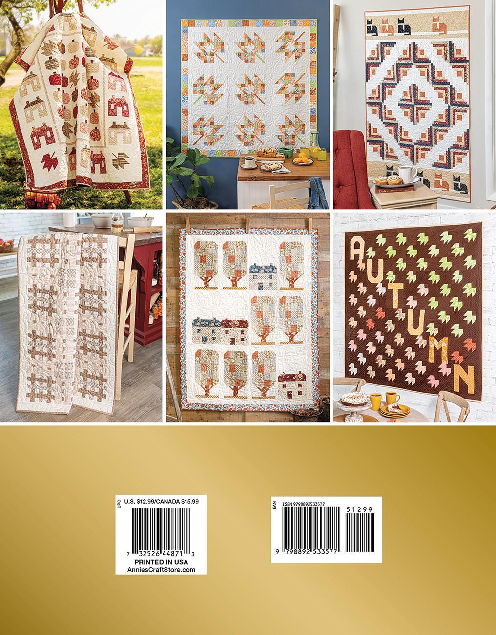 Autumn Quilting with Wendy Sheppard Quilt Pattern Book, Annie's 1415301, 9 Fall Quilting Projects, Leaf Leaves Quilts