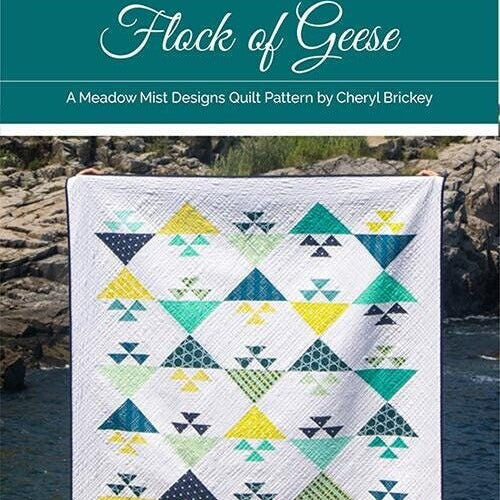 Flock of Geese Quilt Pattern, Meadow Mist Designs MMD1030, Fat Quarter FQ Friendly Baby Lap Flying Geese Quilt Pattern