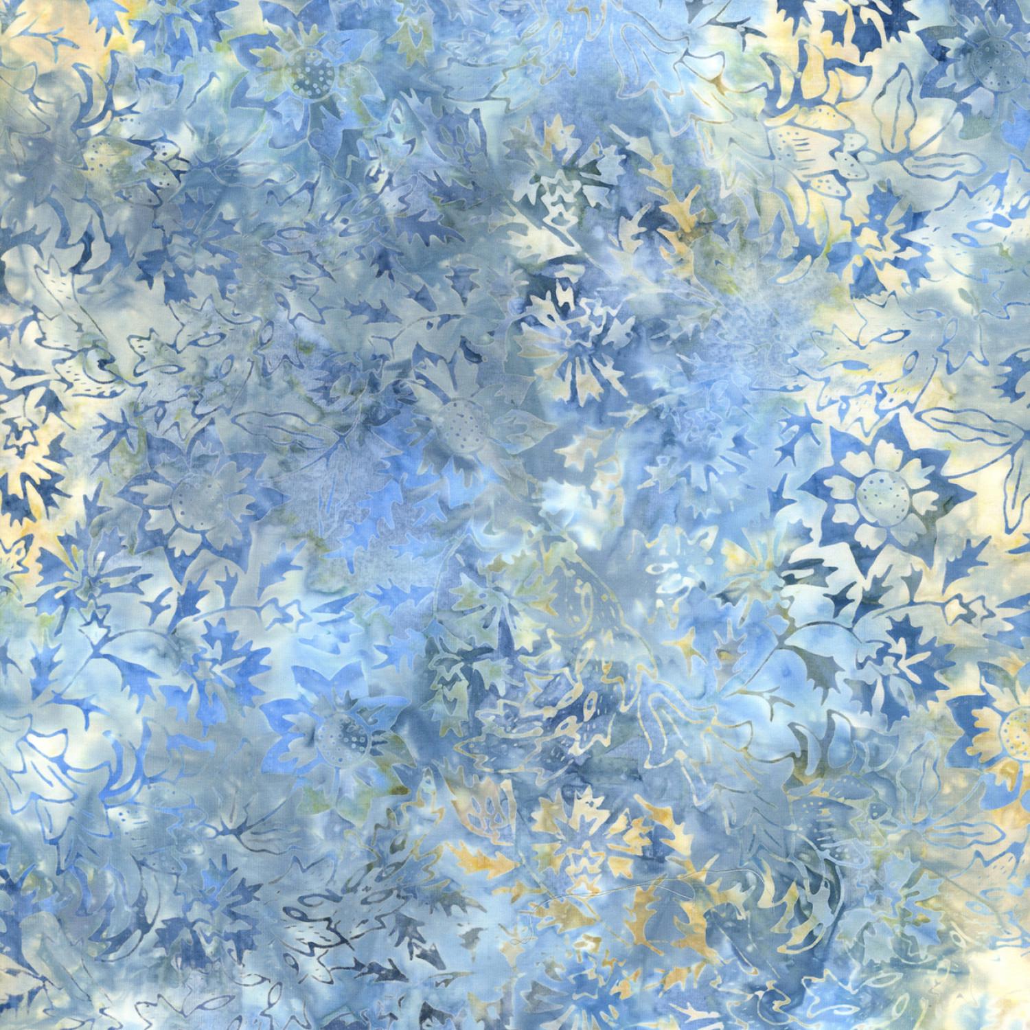 Moonlit Batik 10" Squares, Timeless Treasures Treat-Square42 Moonlit, 10" Precut Blue Tan Cream Batik Quilt Fabric Squares