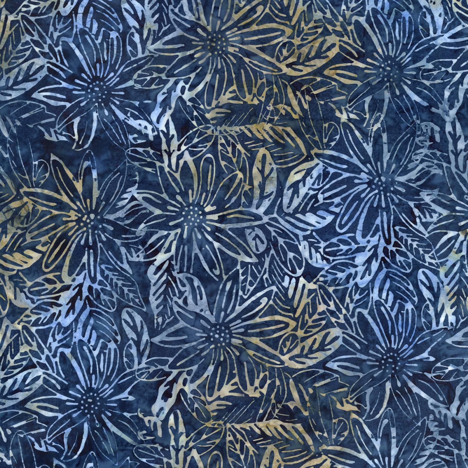 Moonlit Batik 10" Squares, Timeless Treasures Treat-Square42 Moonlit, 10" Precut Blue Tan Cream Batik Quilt Fabric Squares