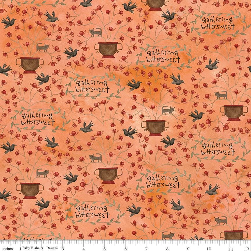 Bittersweet Farm Rolie Polie, Riley Blake RP-14850-40, 2.5" Precut Autumn Fall Harvest Whimsical Scarecrows Fabric Strip Roll, Teresa Kogut