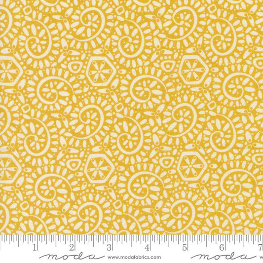 Tango - Canto Sunshine Yellow Blender Fabric, Moda 27337 17 Sunshine, Yellow Cream Blender Quilt Fabric, Kate Spain, By the Yard