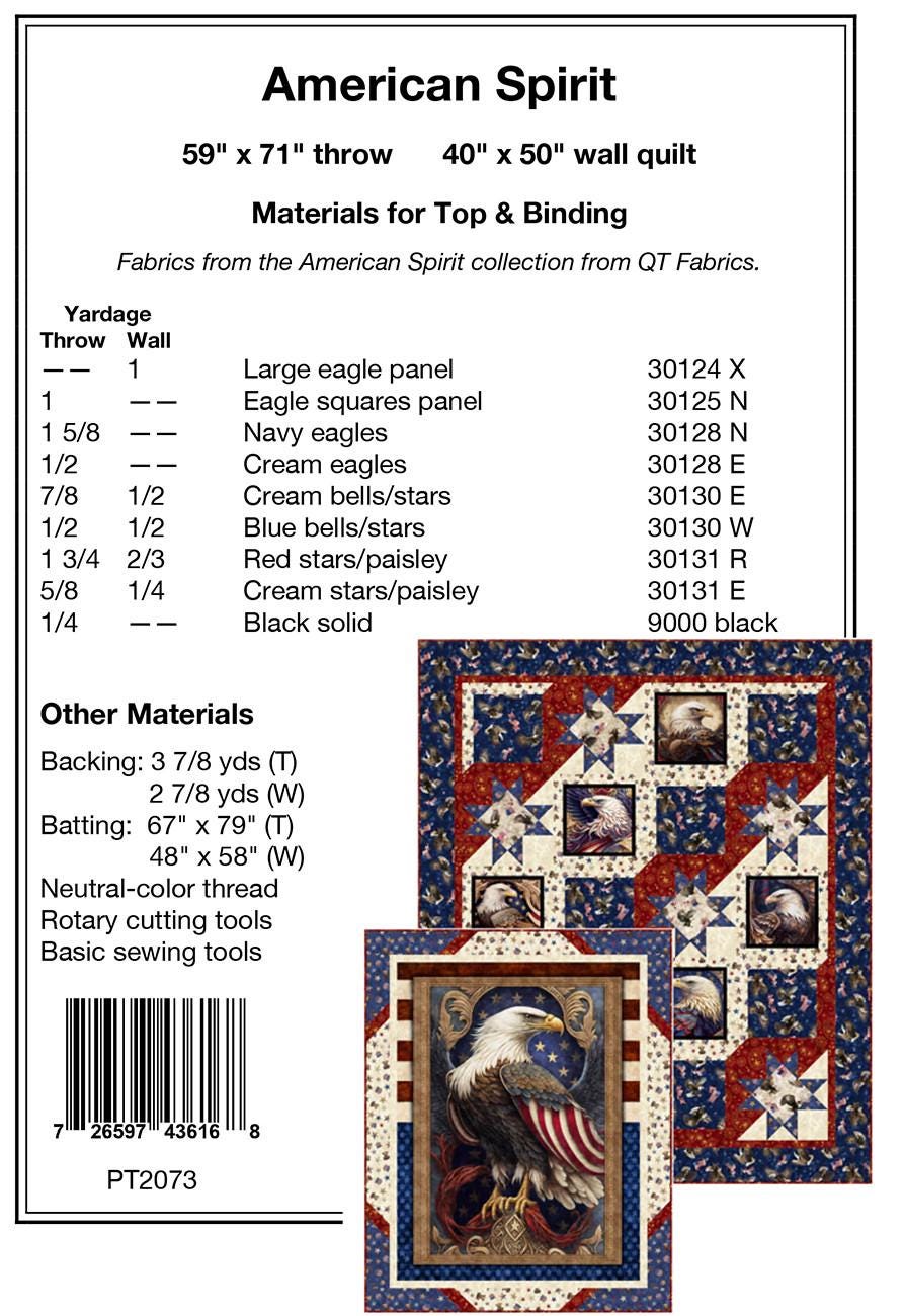 American Spirit Panel Frame Quilt Pattern, Pine Tree Country Quilts PT2073, Fabric Panel Friendly Star Quilt Pattern, Panel Frame Pattern