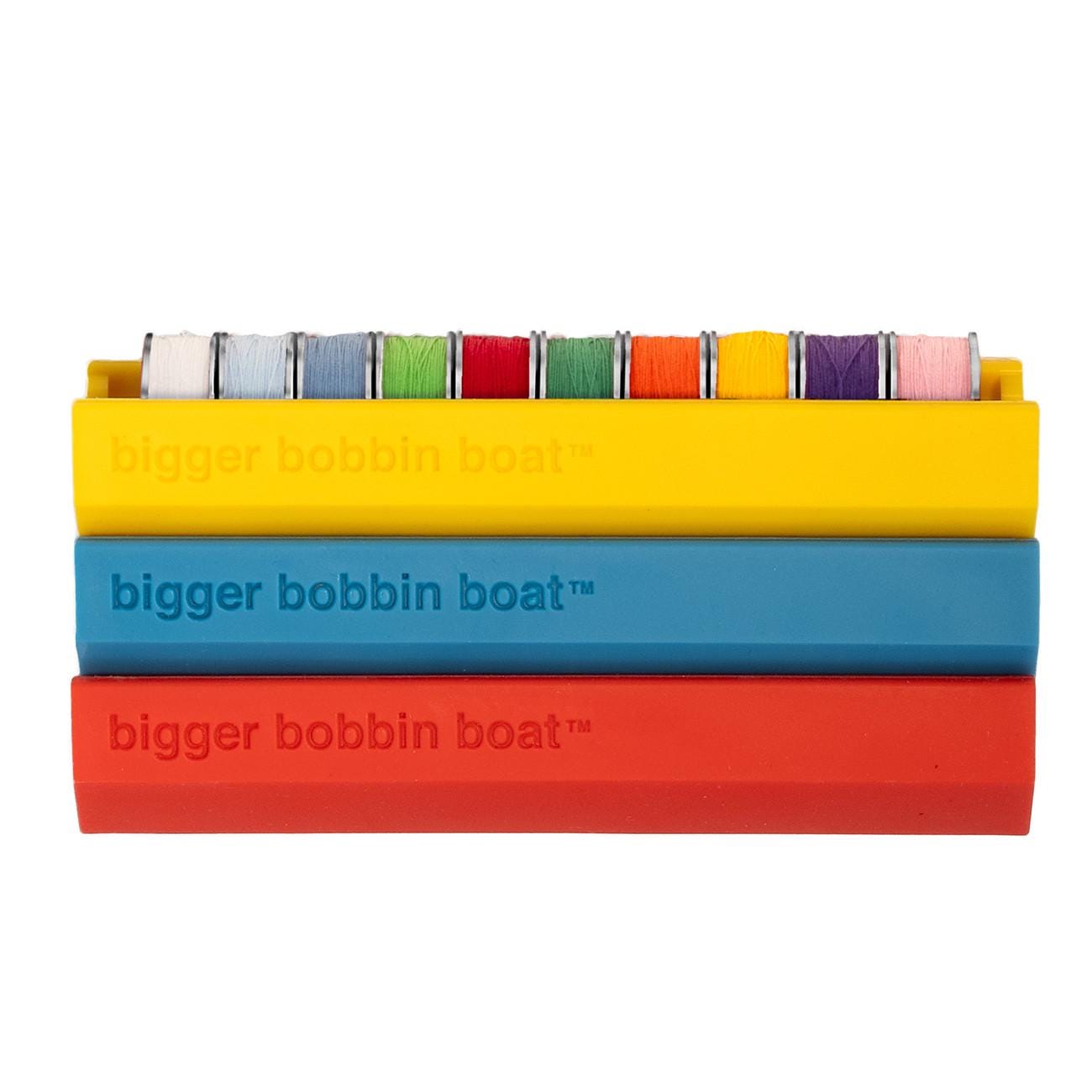 Bigger Bobbin Boat Trio, Dritz 887M, Set of 3 Size M Bobbin Organizers, Long Arm Bobbin Storage Organization, Quilting Sewing Notions