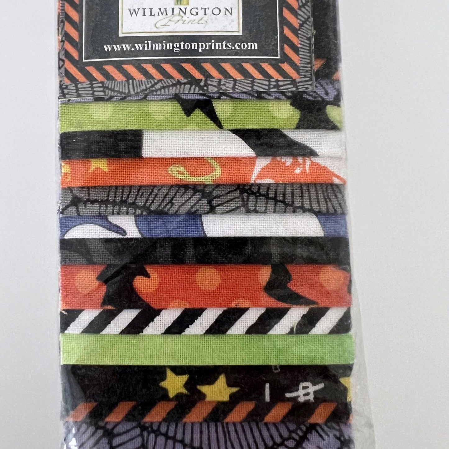 DESTASH Here for the Boos 2.5" Halloween Fabric Strips, Wilmington Prints Q800-394-800, 2.5" Precut Halloween Junior Jelly Roll Fabric Strip