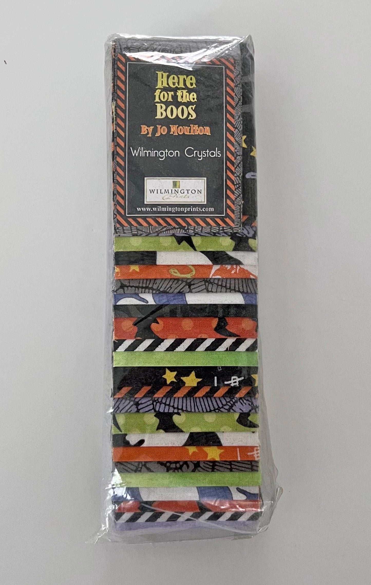 DESTASH Here for the Boos 2.5" Halloween Fabric Strips, Wilmington Prints Q800-394-800, 2.5" Precut Halloween Junior Jelly Roll Fabric Strip