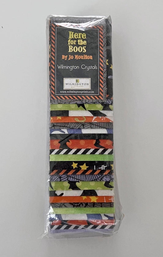 DESTASH Here for the Boos 2.5" Halloween Fabric Strips, Wilmington Prints Q800-394-800, 2.5" Precut Halloween Junior Jelly Roll Fabric Strip