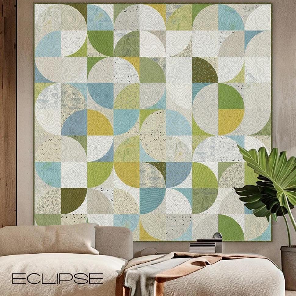 Eclipse Quilt Pattern, Zen Chic ZC ECQP, Layer Cake 10 Square Friendly Modern Contemporary Curves Throw Bed Quilt Pattern, Brigitte Heitland