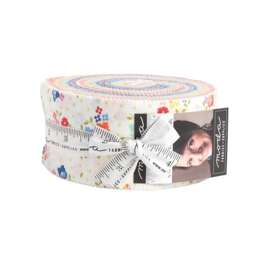 Cali Co Jelly Roll, Moda 29190JR, 2.5" Precut Rainbow Colors Calico Quilt Fabric Strip Roll, Corey Yoder