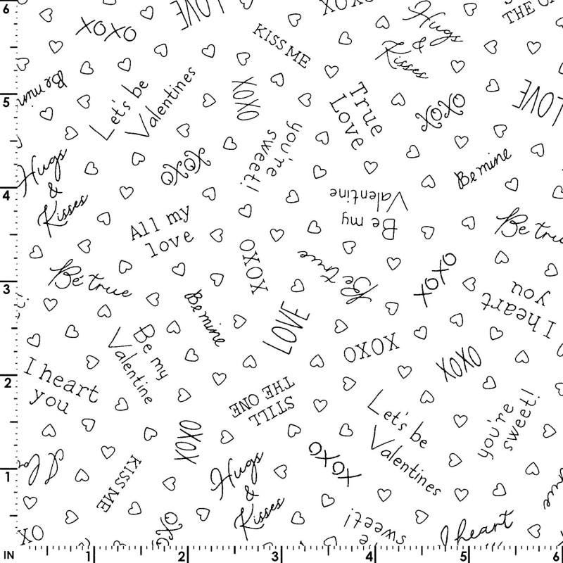 I Heart You 5" Charm Pack, Maywood Studio CP-MASXOXO, 5" Precut Valentine's Day Charm Pack Fabric Squares, Chris Lammers