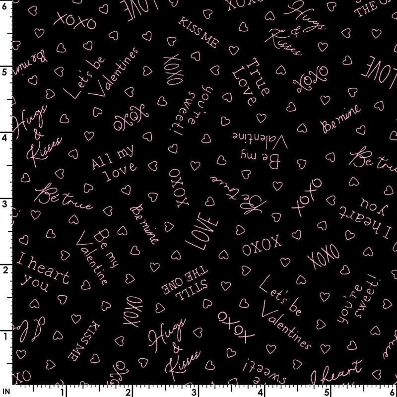 I Heart You 5" Charm Pack, Maywood Studio CP-MASXOXO, 5" Precut Valentine's Day Charm Pack Fabric Squares, Chris Lammers