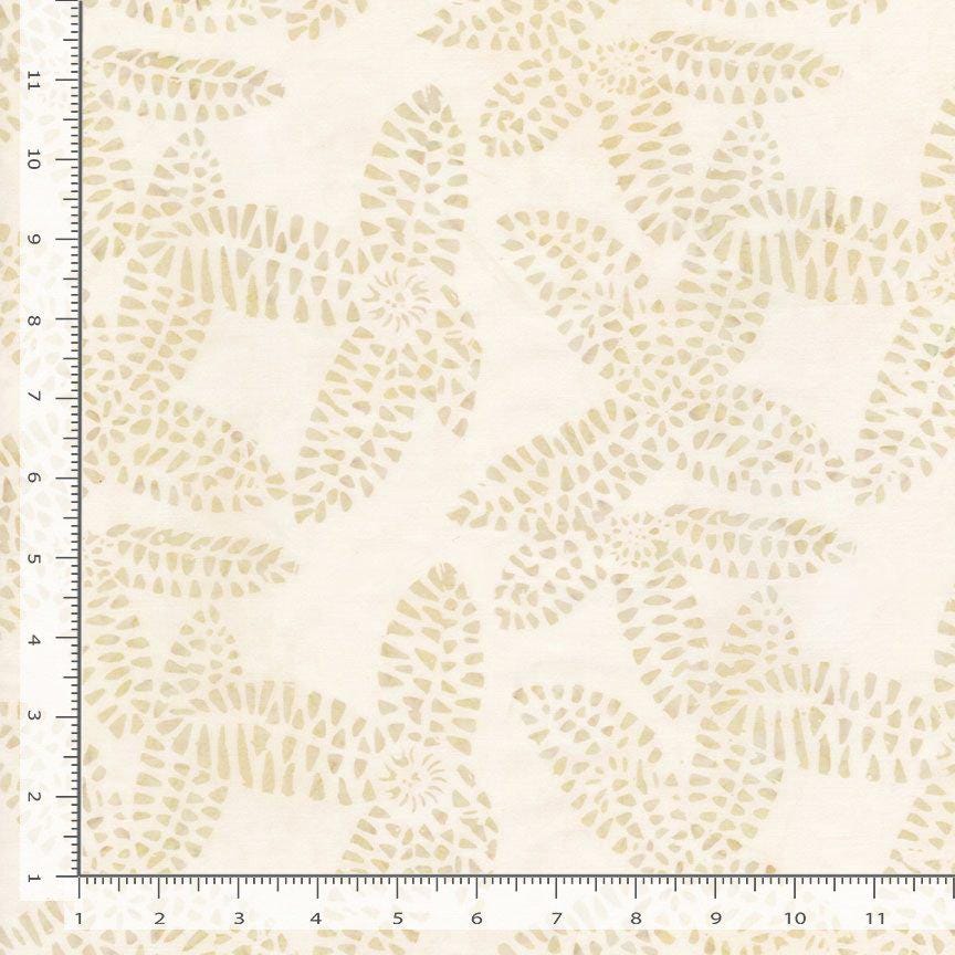 Tonga Basics Batik - Mosaic Flowers on Beige Batik Fabric, Timeless Treasures B1061 Sand, By the Yard