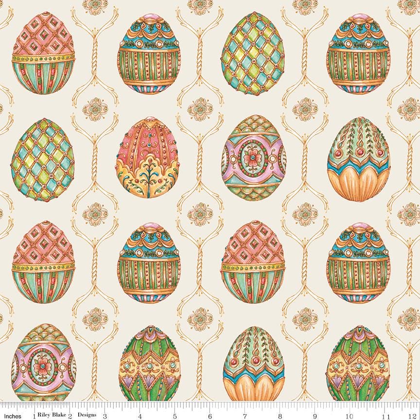 Sweet Spring 5" Stacker, Riley Blake 5-15800-42, 5" Precut Easter Bunny Eggs Floral Fabric Squares, Hester and Cook