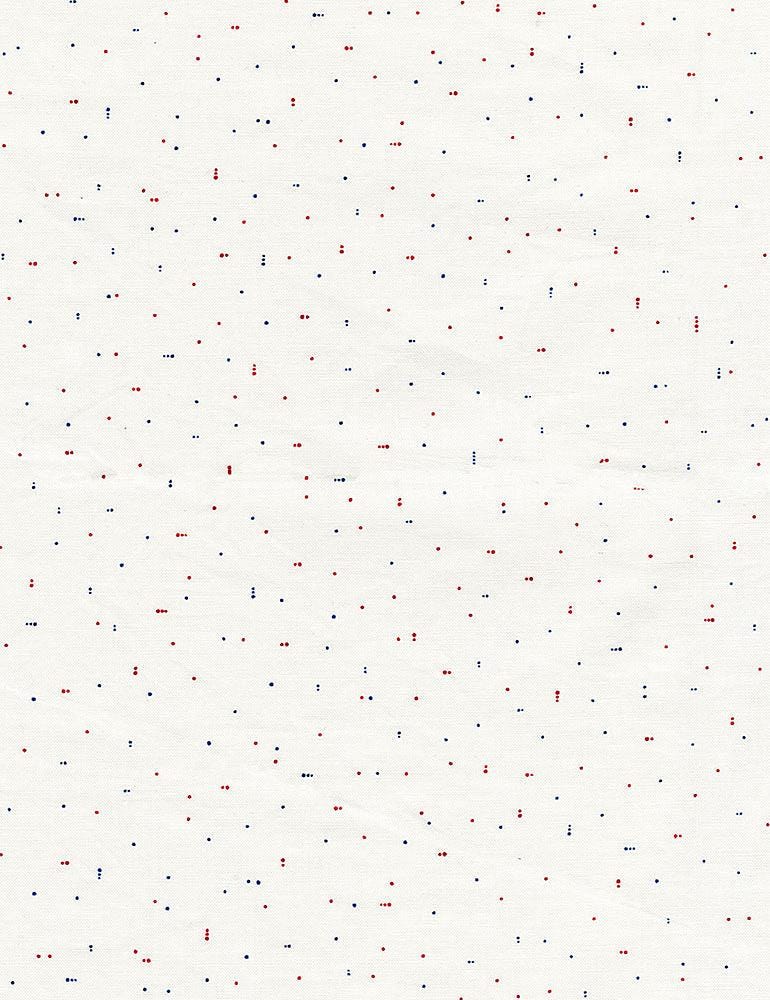 Let Freedom Ring - USA Red Blue Dots on White Fabric, Timeless Treasures DITSY-C8900 Usa, US Patriotic Quilt Background Blender Fabric, Qov