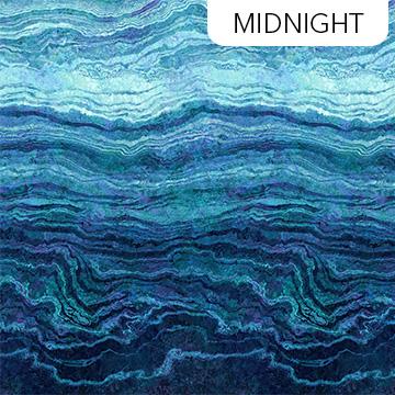 REMNANT 1 Yard 5" of Stonehenge Gradations Ombre II-Midnight Blue Ombre Fabric, Northcott DP27235-49, Digital Print Blue Ombre Stripe Fabric