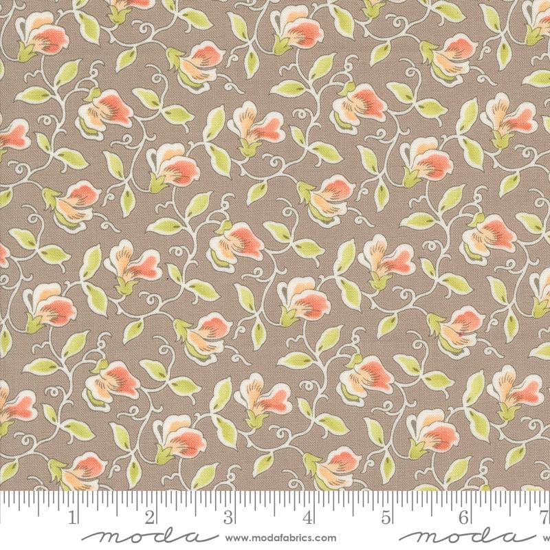 Portofino - Cobblestones Taupe Floral Fabric, Moda 35392 21, Quilting Cotton, Fig Tree, By the Yard