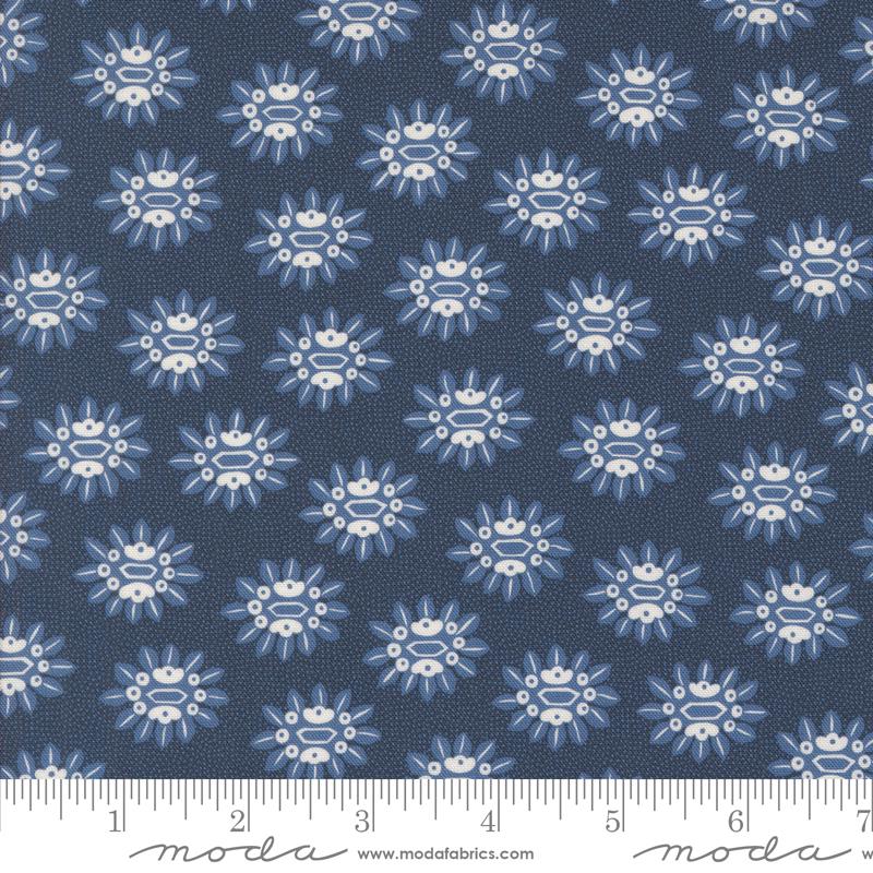 Larking Charm Pack, Moda 24630PP, 5" Precut Quilt Fabric Squares, Blue Green Cream Broken China Mosaic Fabric, Janet Clare