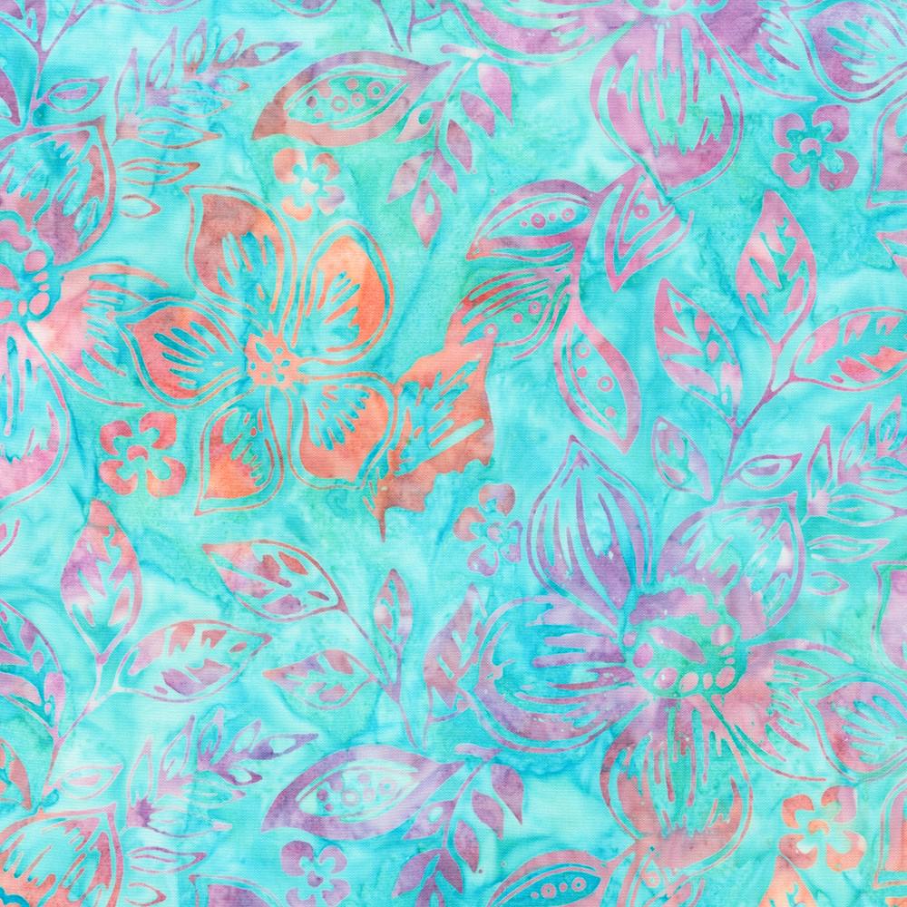 Artisan Batiks Tropical Haven Ten Square, Robert Kaufman TEN-1351-42, 10" Precut Tropical Floral Batik Fabric Squares