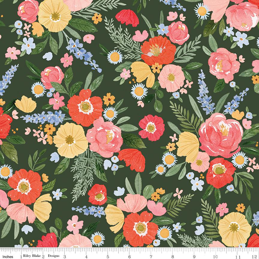 Floral Charms 10" Stacker, Riley Blake 10-15760-42, 10" Precut Spring Floral Fabric Squares Stacker, Kelsey Carlson