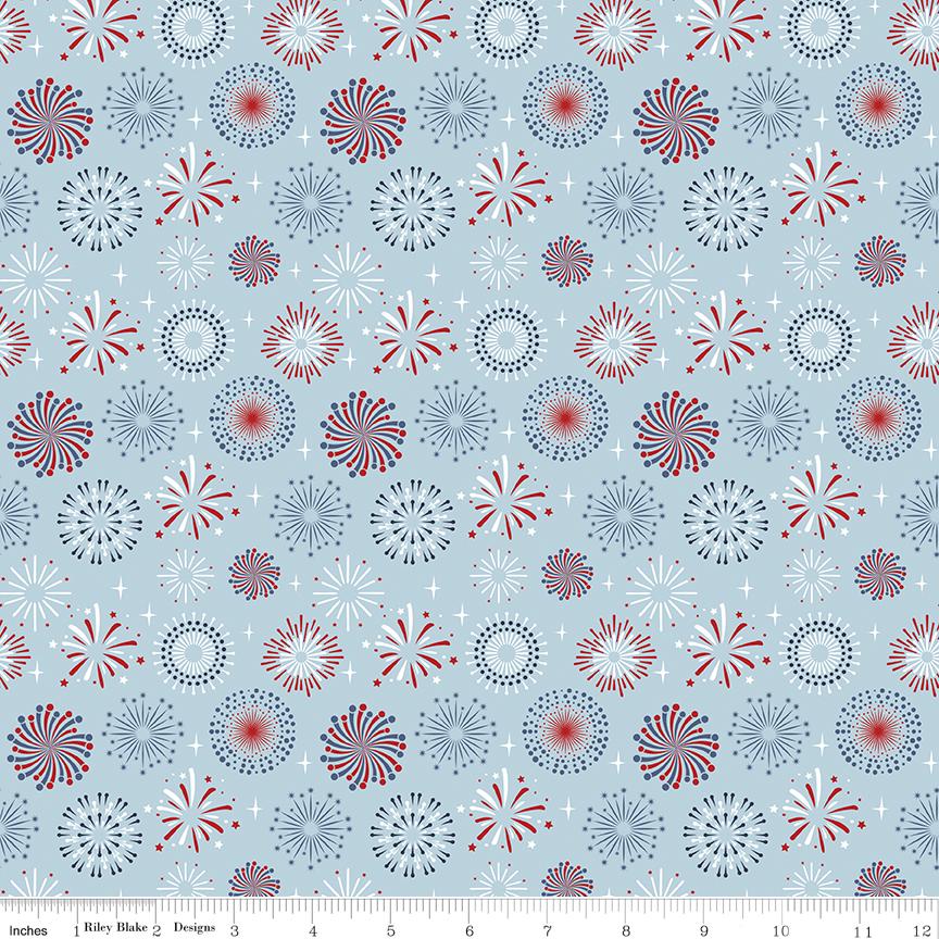 Stars and Stripes Forever 5" Stacker, Riley Blake 5-15710-42, 5" Precut Red White Blue Patriotic Quilt Fabric Squares, Lori Whitlock