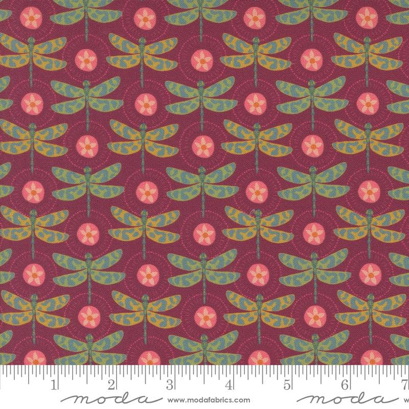 Sagewood 5" Charm Pack, Moda 11950PP, Blue Coral Tan Teal Floral Charm Pack Fabric, 5" Precut Fabric Squares, Crystal Manning