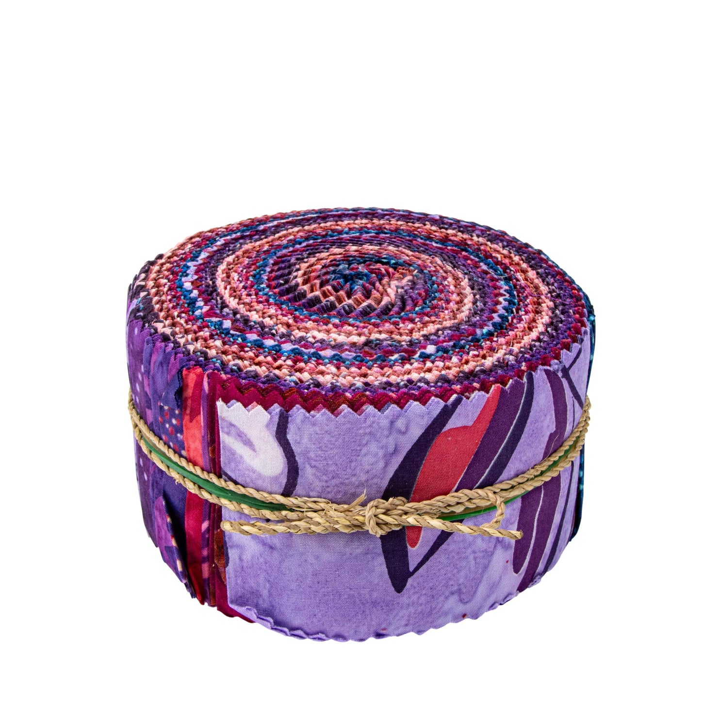 Expressions Batiks A Nod to Mod Rolie Polie, Riley Blake RP-23065-40, 2.5" Precut Purple Blue Peach Pink Batik Fabric Strips